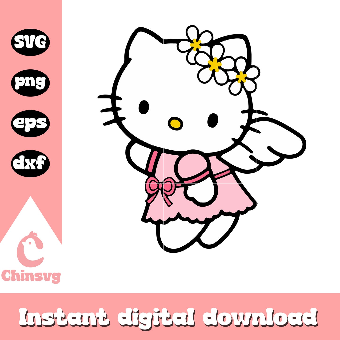 Hello kitty cupid valentine svg, hello kitty svg, sanrio cartoon svg