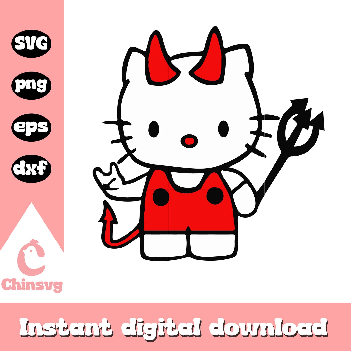 Hello kitty devil design svg, hello kitty svg, devil svg