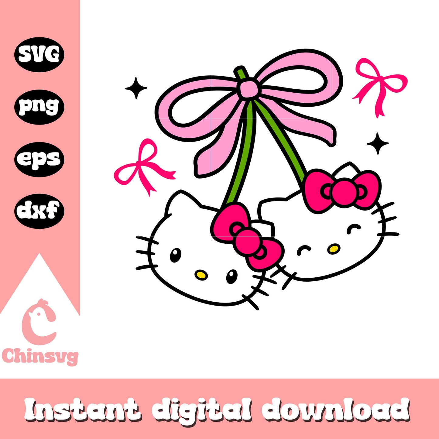Hello kitty head cherry svg, hello kitty svg, sanrio cartoon svg