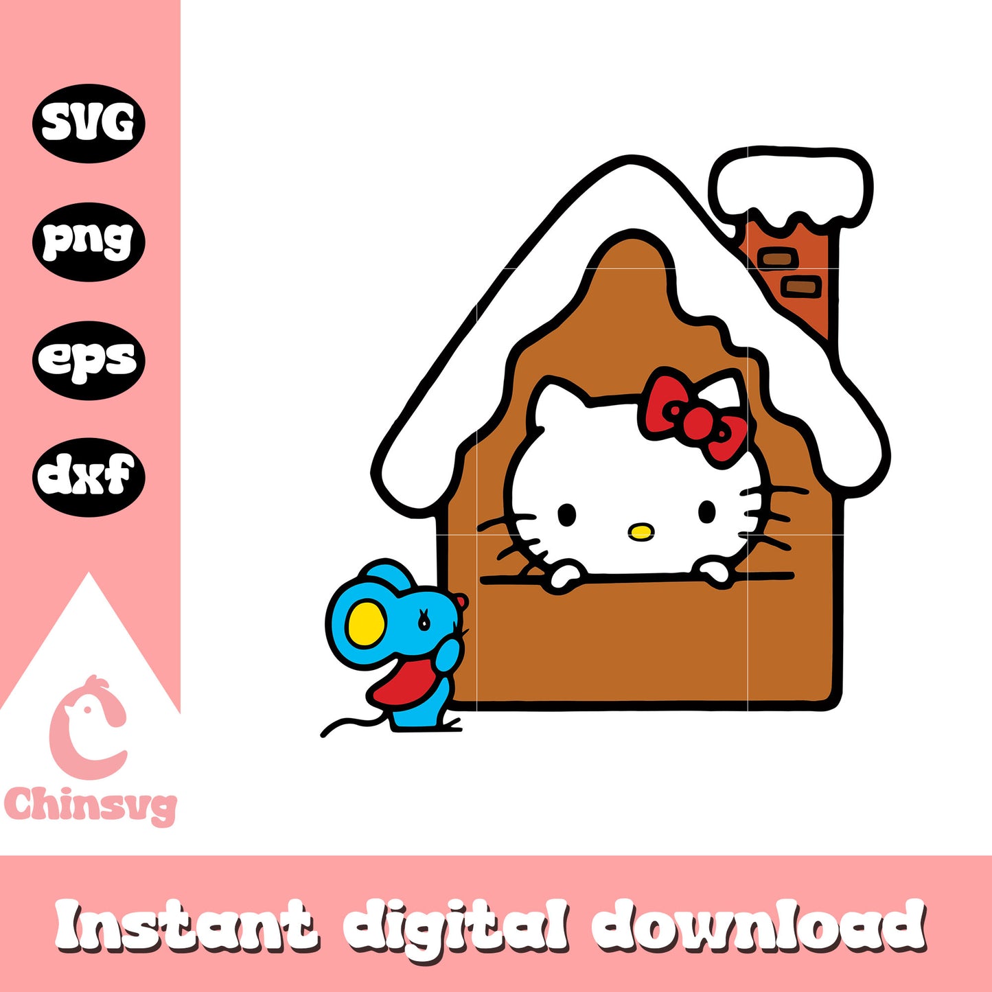 Hello kitty house gingerbread svg, hello kitty gingerbread svg