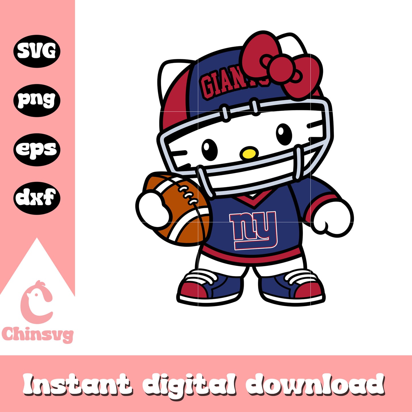 Hello kitty new york giants football svg, Hello kitty svg