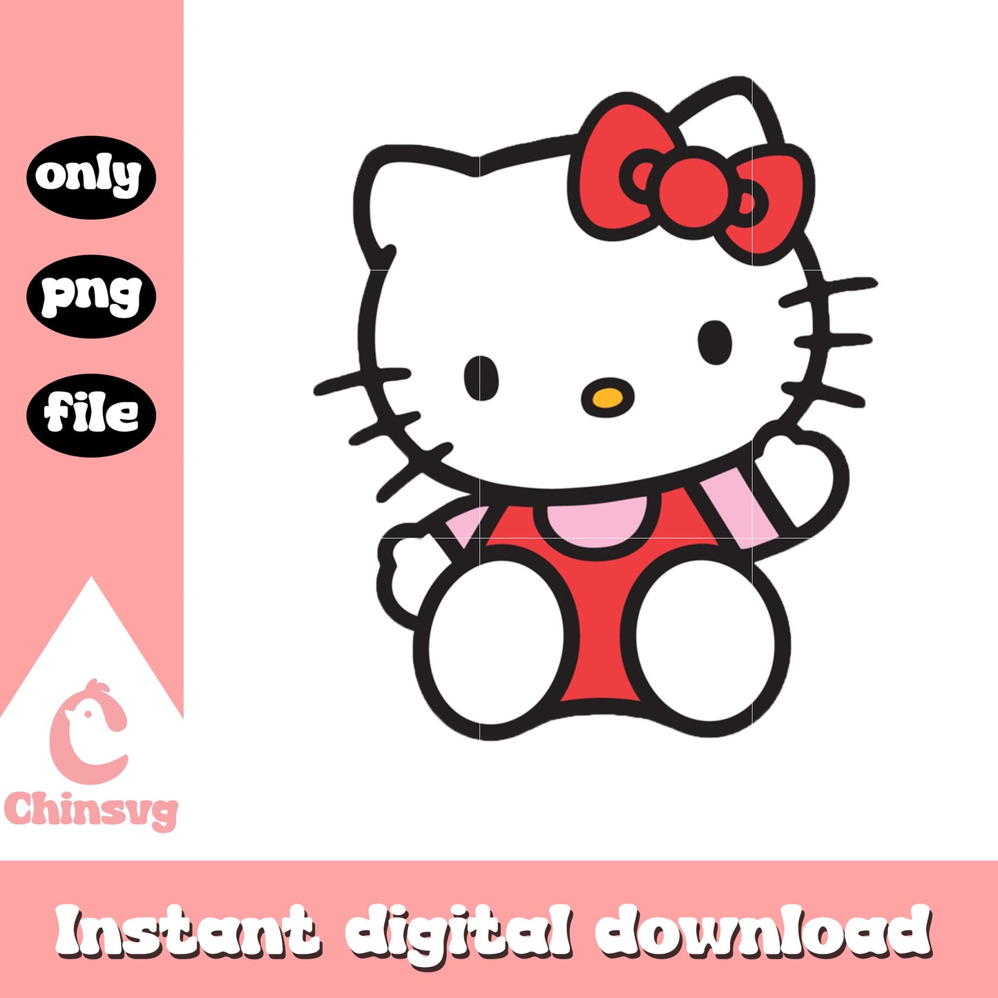 Hello kitty sitting png design, hello kitty cartoon png