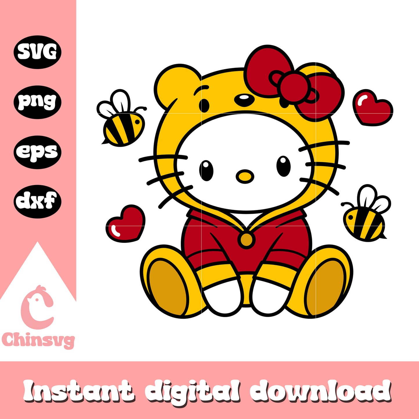 Hello kitty winnie the pooh svg, hello kitty svg, sanrio cartoon svg