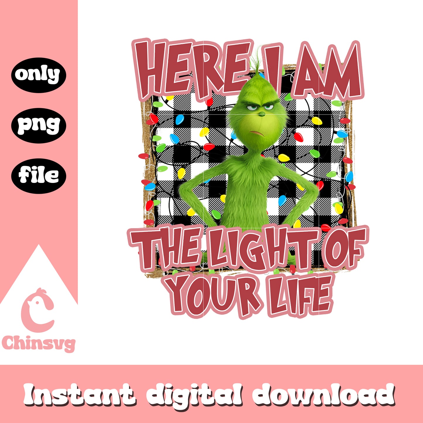 Here i am grinch christmas light png, the grinch cartoon png