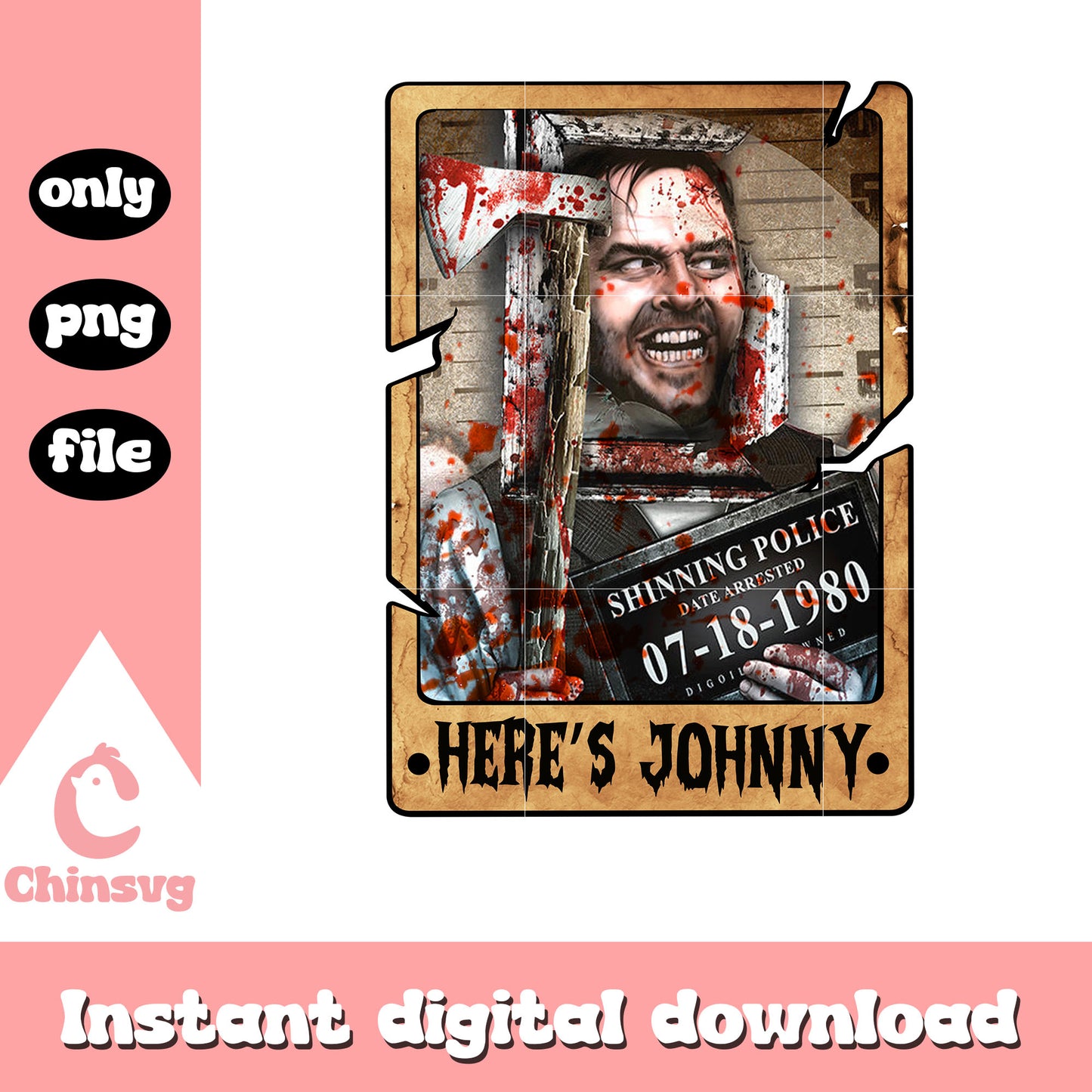 Here's johnny tarot card png, halloween tarot png