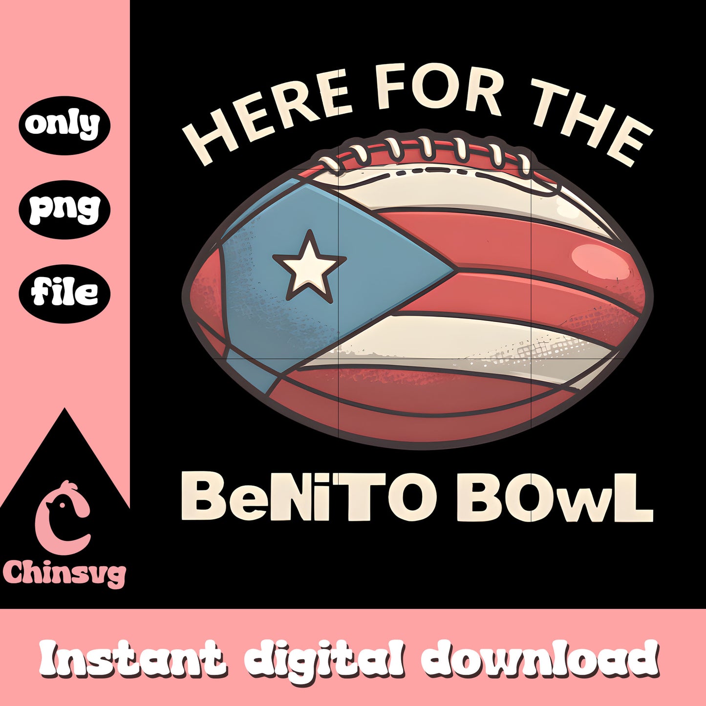 Here for the bento bowl rugby ball design png, bad bunny merch png