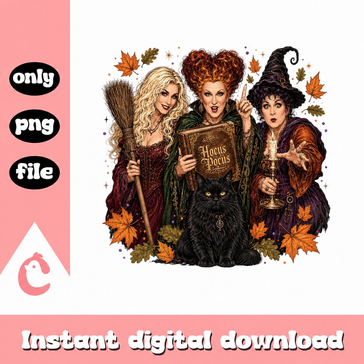 Hocus Pocus Sanderson Sisters PNG, Halloween Witch PNG, Fall PNG