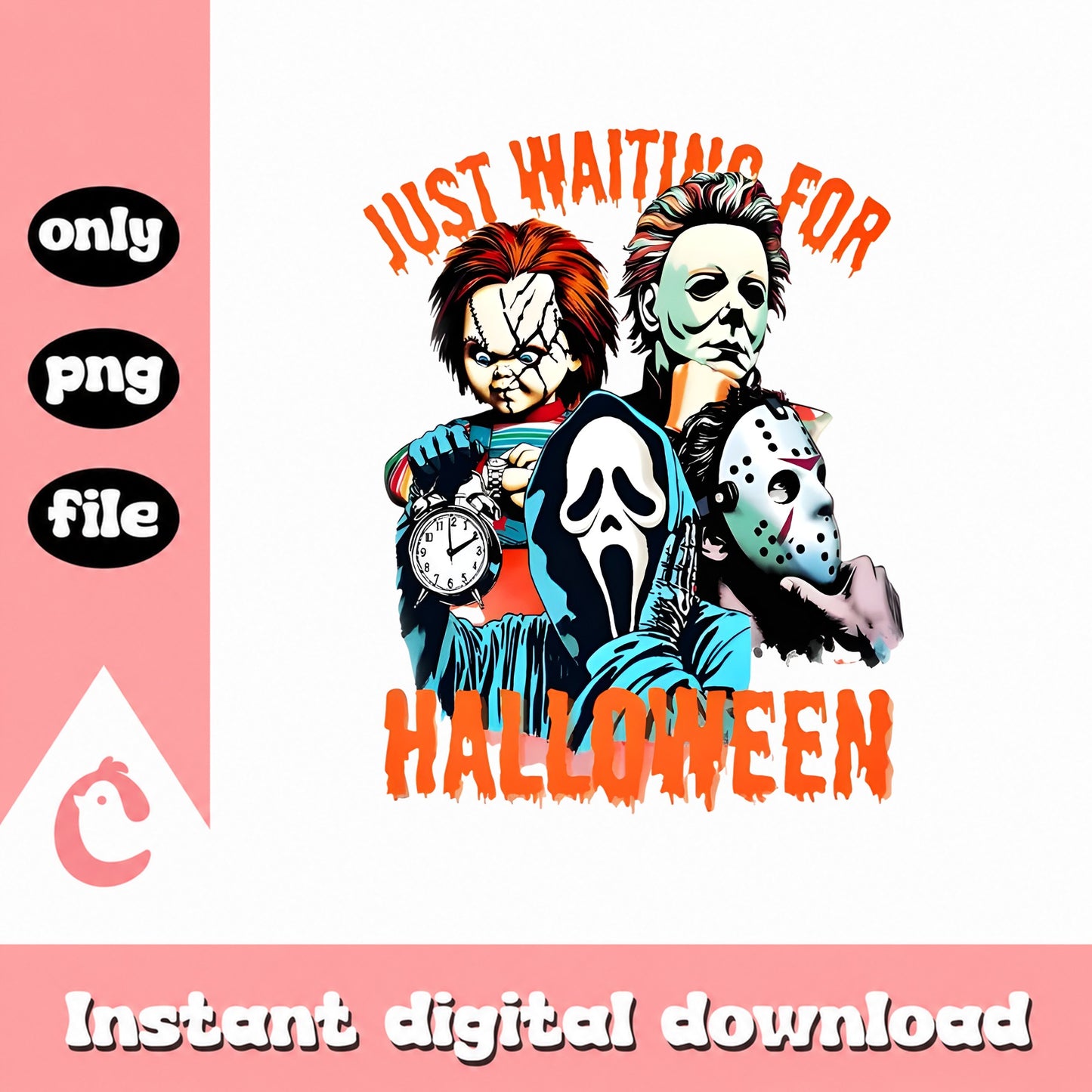 Horror Movie Characters Bundle, Halloween PNG, Chucky Michael Myers PNG