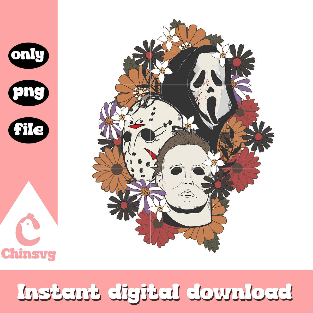 Horror face halloween design png, halloween horror png
