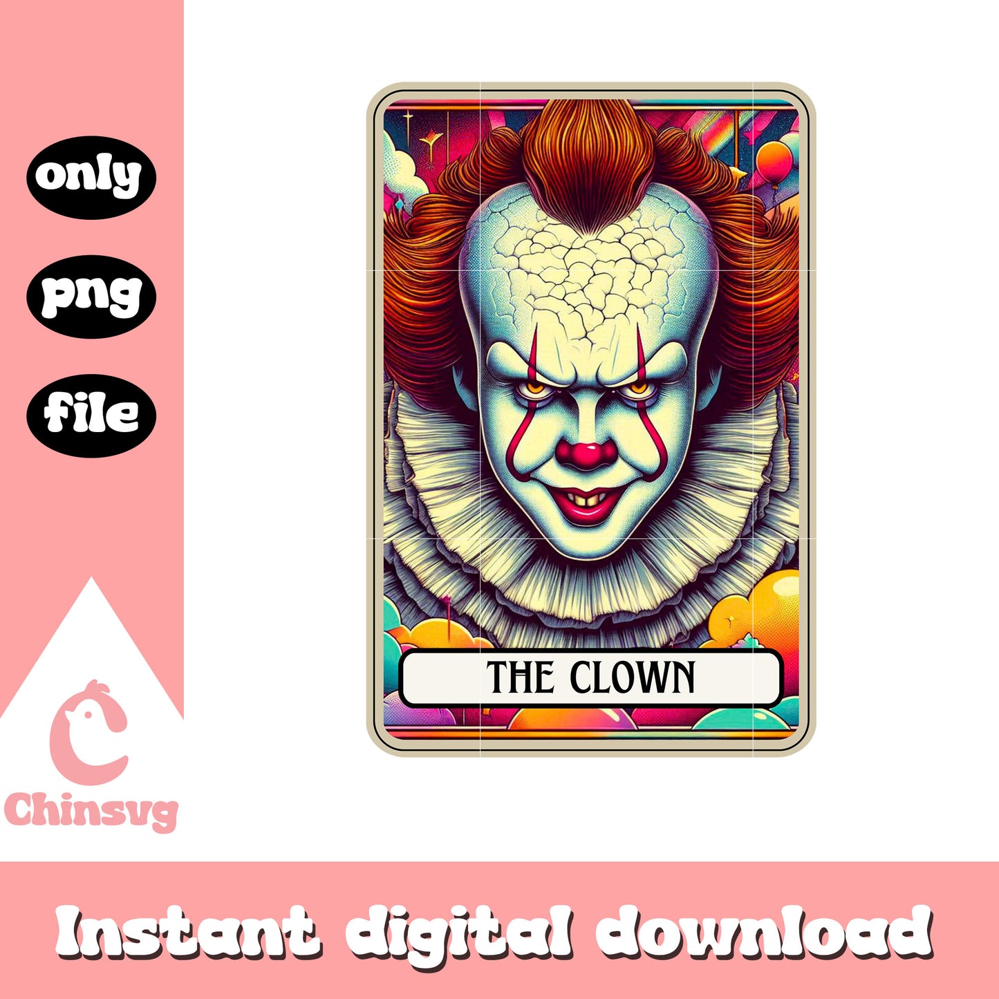 Horror halloween character pennywise png, scary clown png