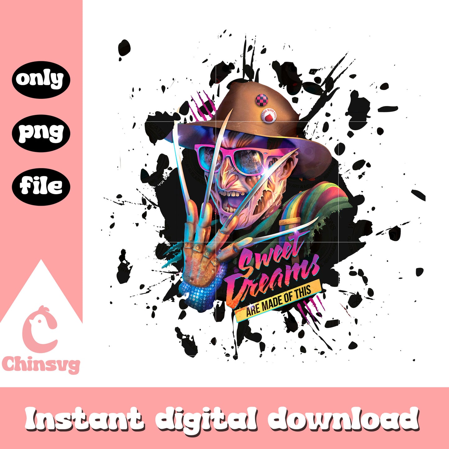 Horror movie freddy krueger design png, horror killer movie png