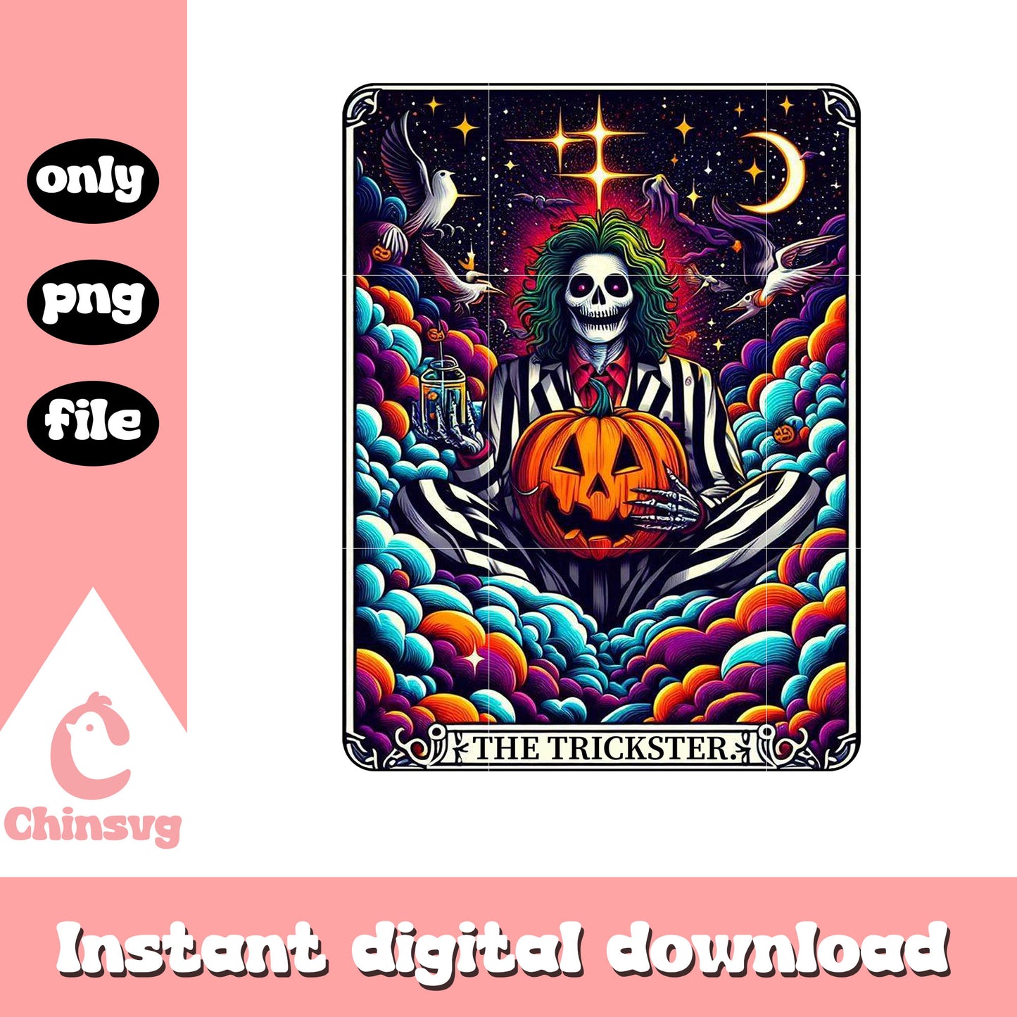 Horror skeleton on halloween png, pumpkin png