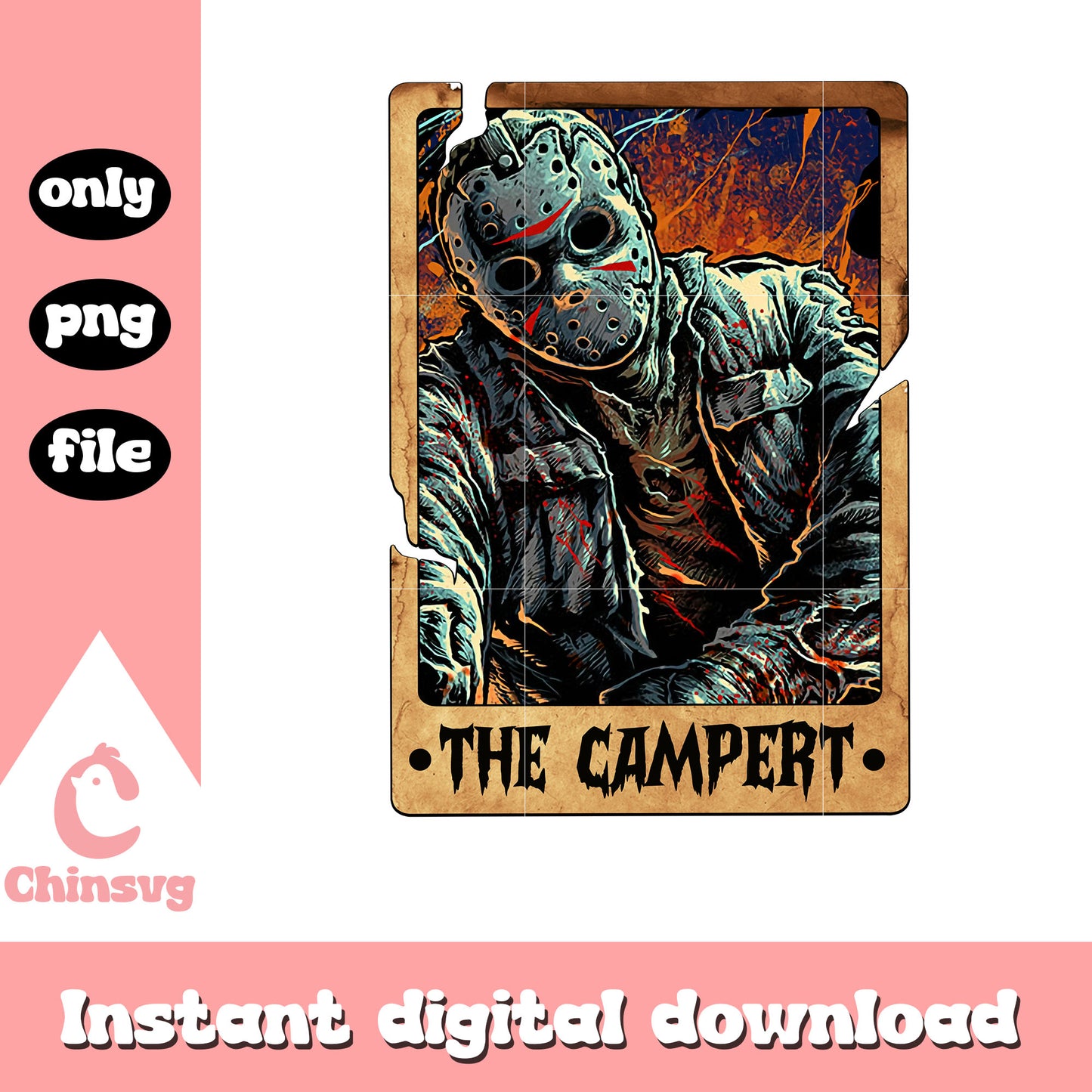 Horror the camper card png, best halloween movies png