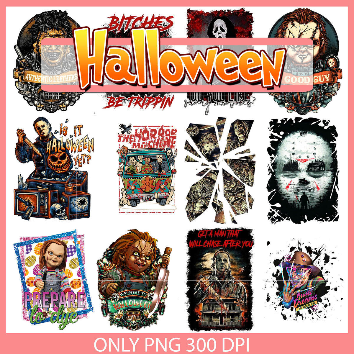 Horror welcome to halloween bundle png, halloween horror png