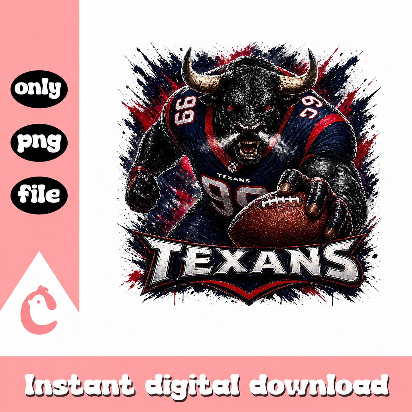 Houston Texans Mascot PNG, Football Team Shirt, Texans PNG
