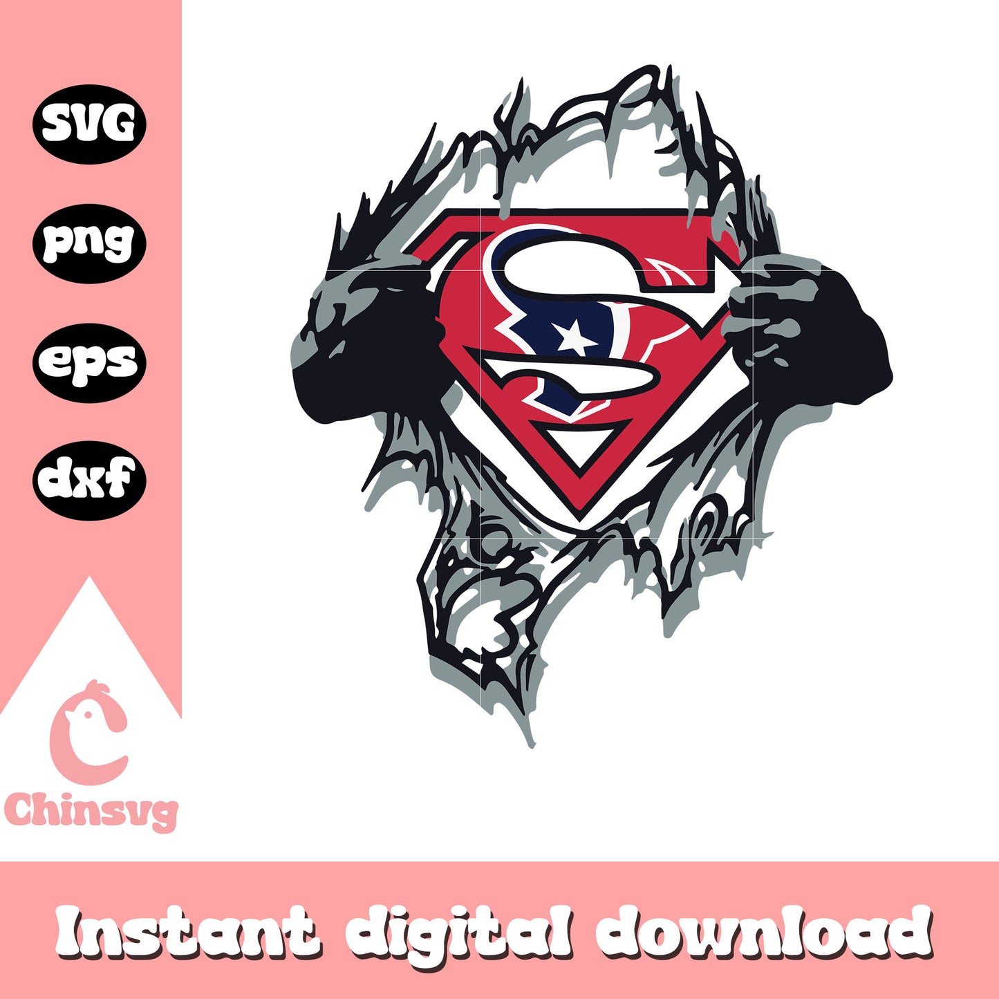 Houston texans nfl superman logo svg, houston texans art svg