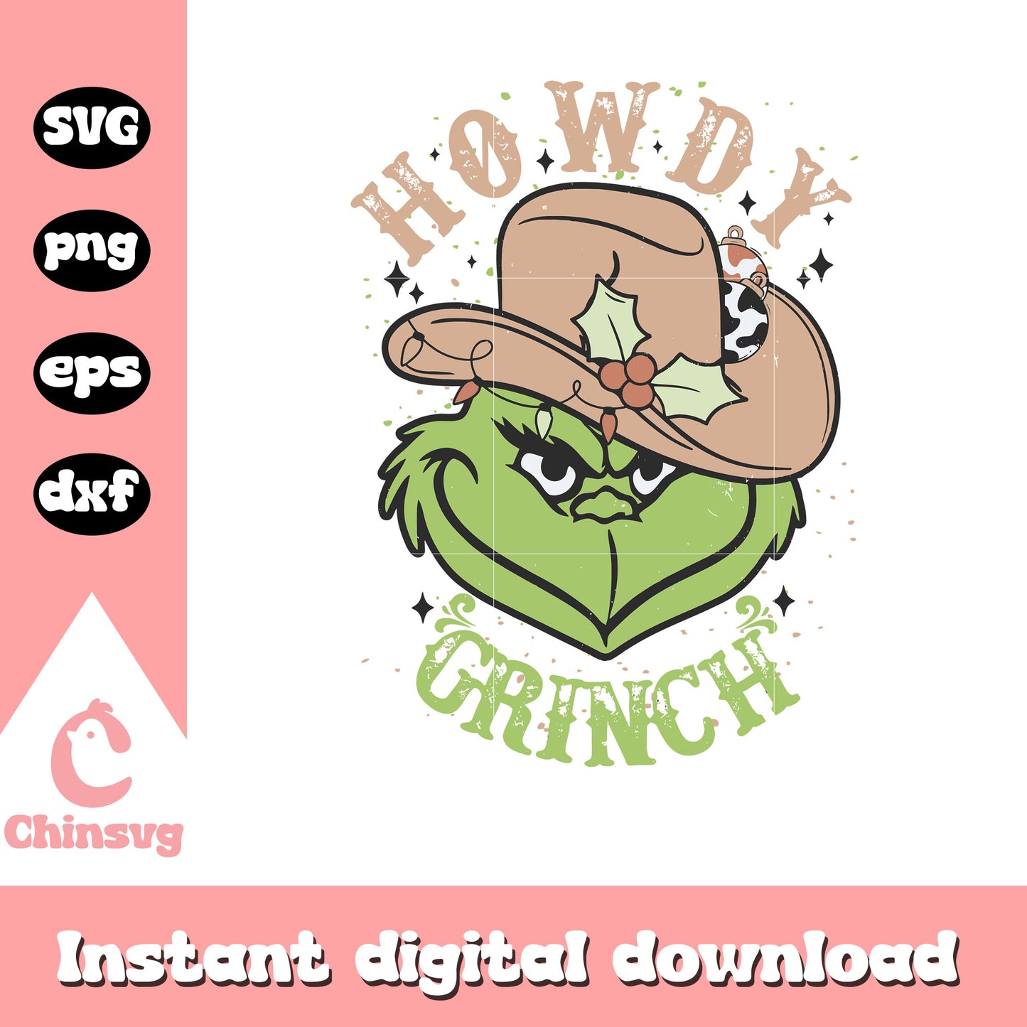 Howdy grinch christmas design svg, cartoon grinch face svg