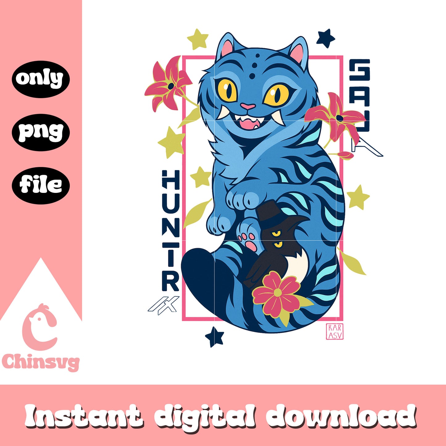 Hunter saja derpy tiger character png, kpop demon tiger png
