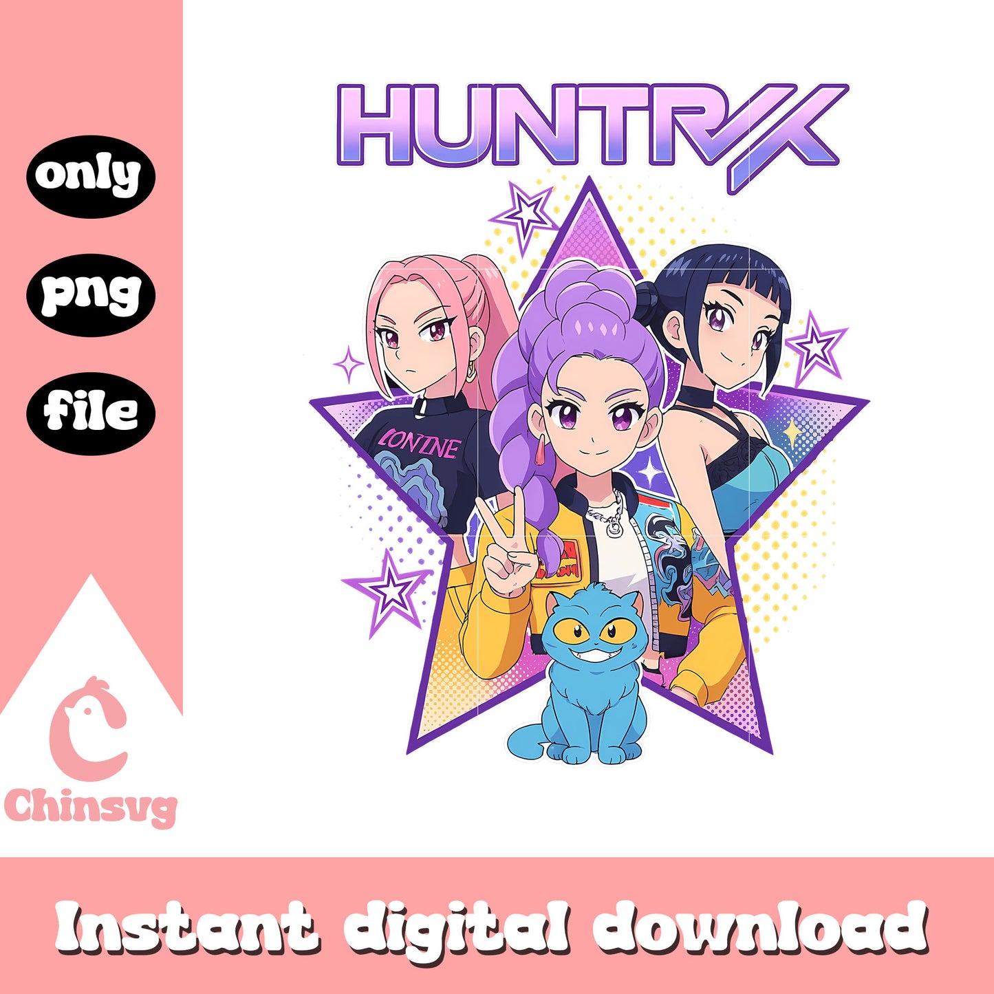 Huntrix band and derpy tiger character design png, derpy tiger png