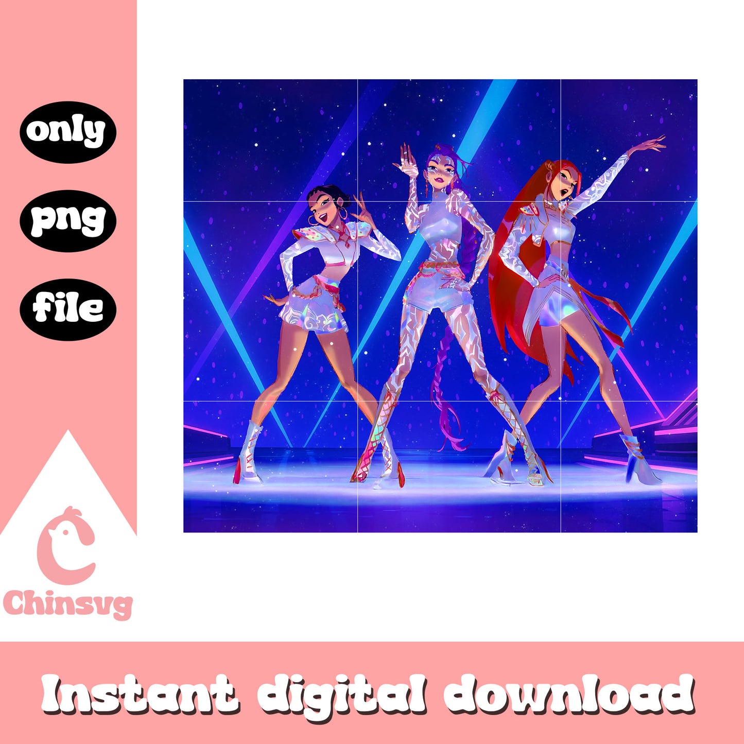 Huntrix concert outfits png, kpop demon hunters outfits png
