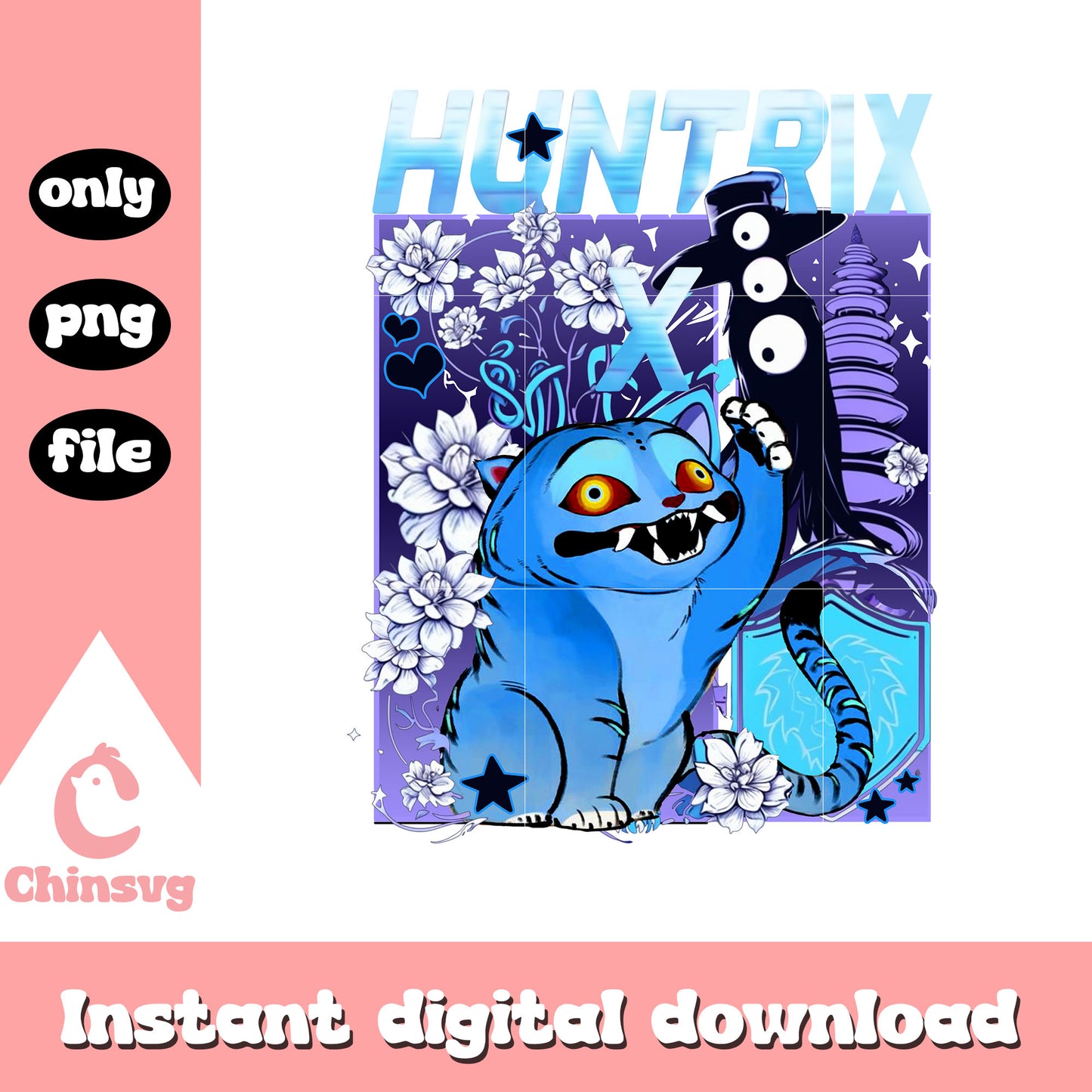 Huntrix derpy tiger and susie members png, kpop movie png