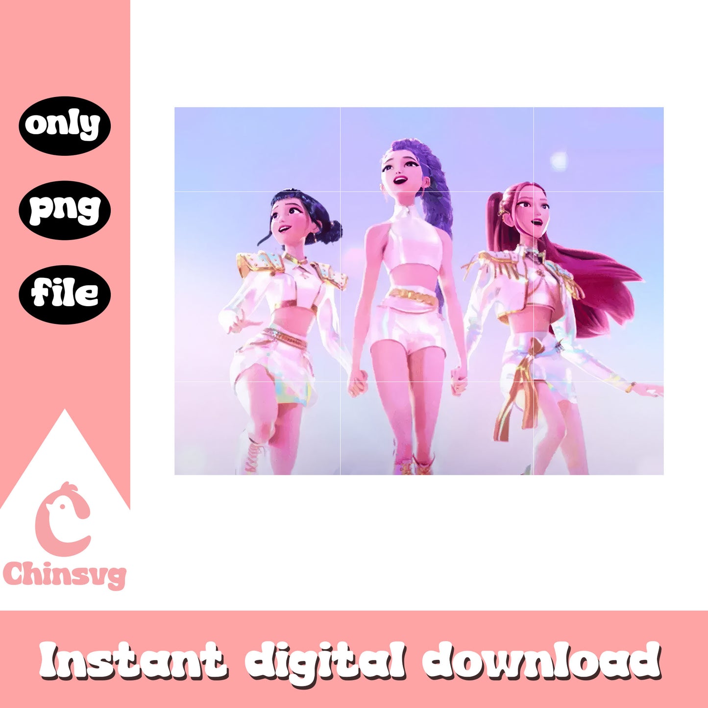 Huntrix fairy ending png, group of kpop png