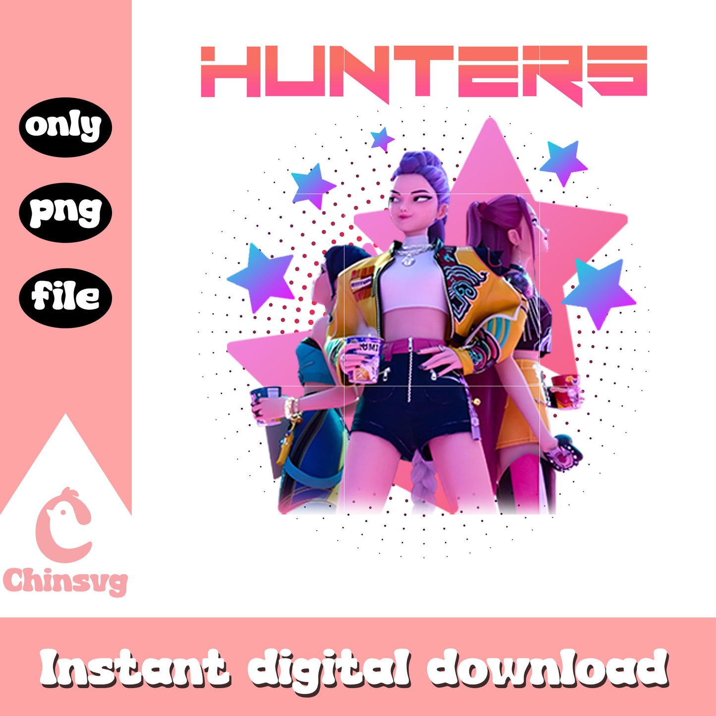 Huntrix girls band kpop demon hunters clipart png, kpop demon hunter png