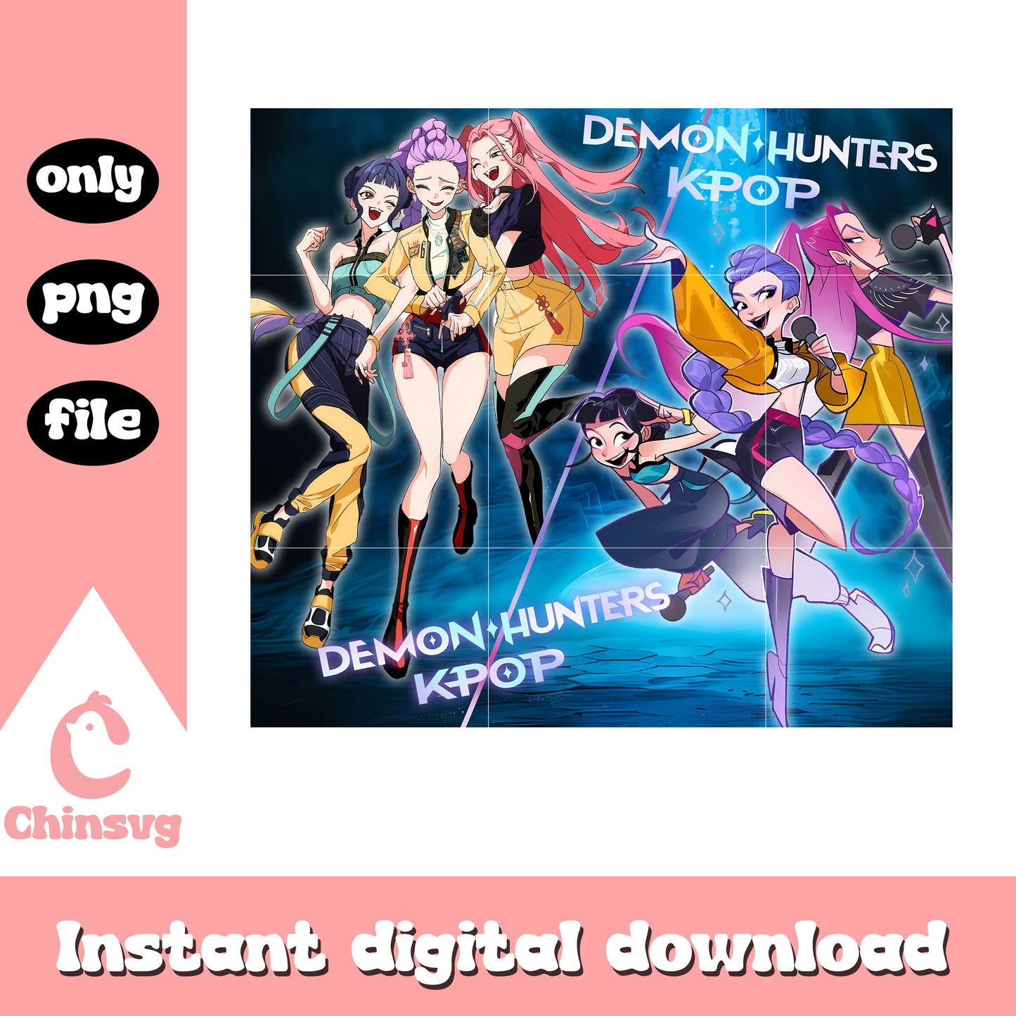 Huntrix singer and hunter form deszign png, kpop hunters png