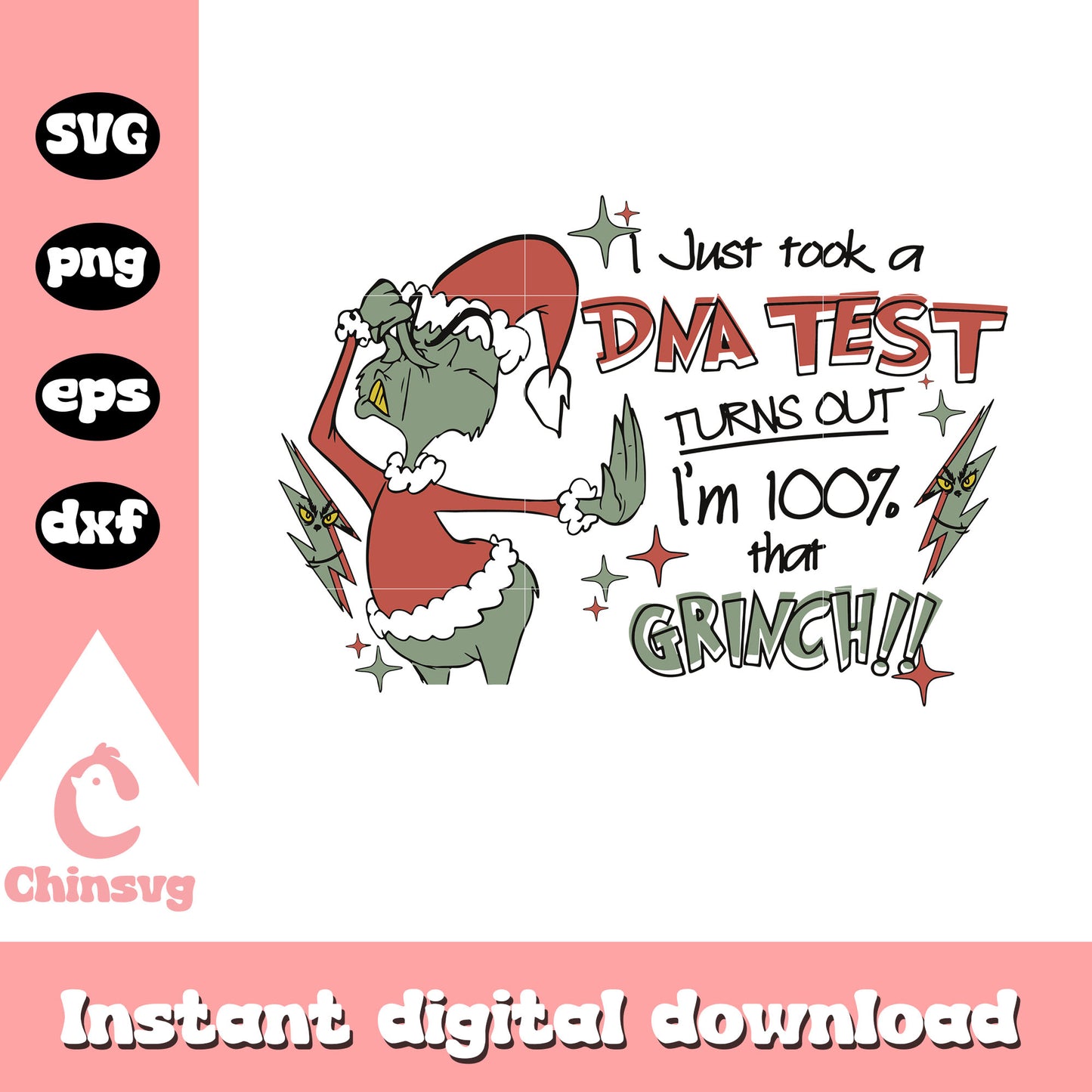 I just took a dna test funny grinch svg, funny grinch svg
