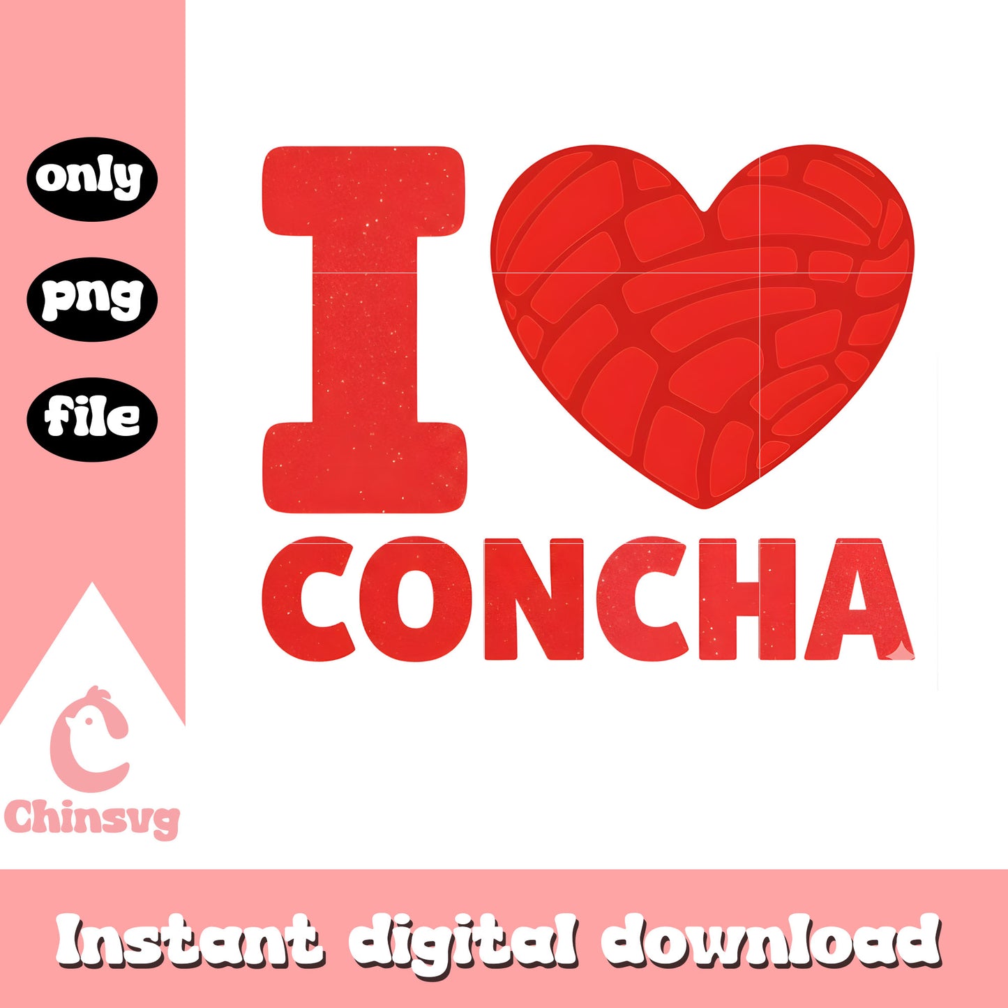 I love conchas valentine png, valentines day love png