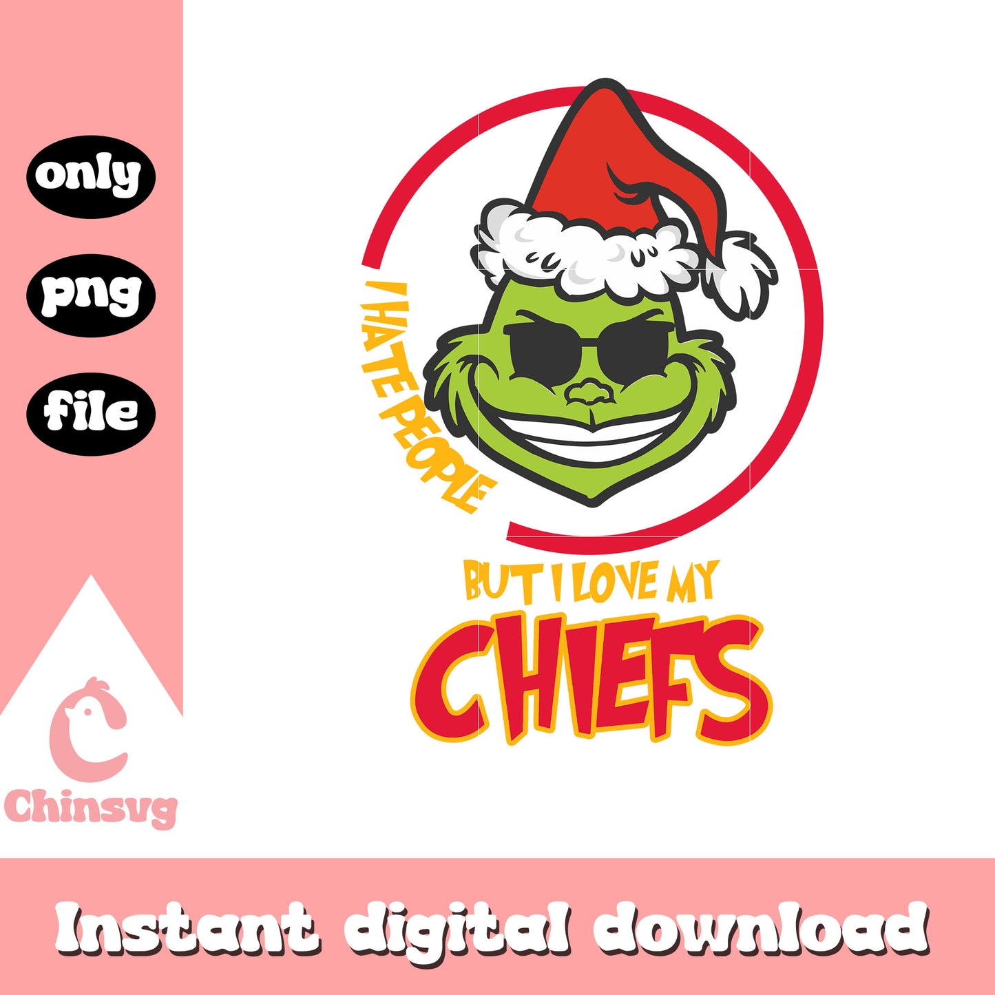 I love people but i love my chiefs png, nfl christmas games png