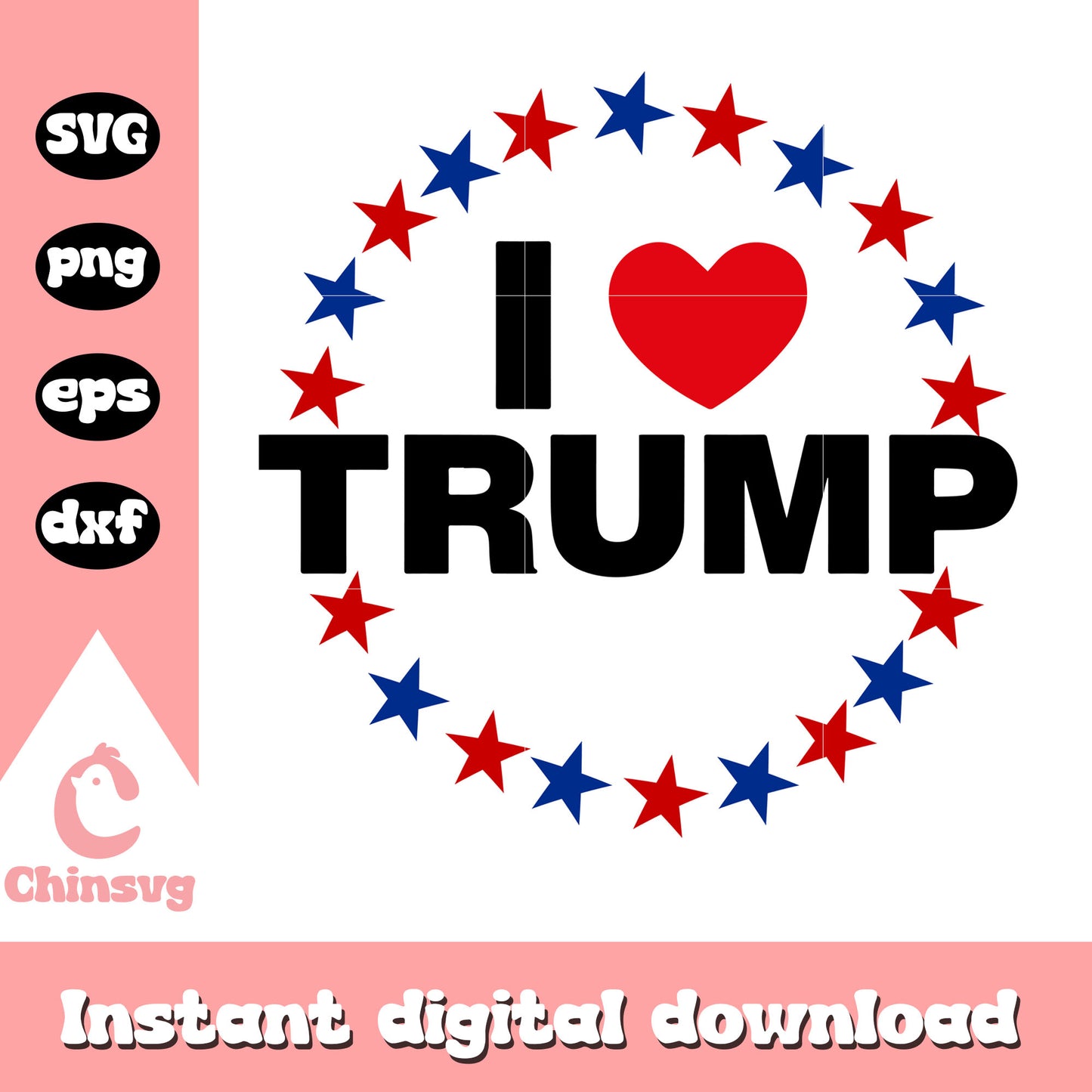 I love trump logo design svg, i love trump svg, trump logo svg