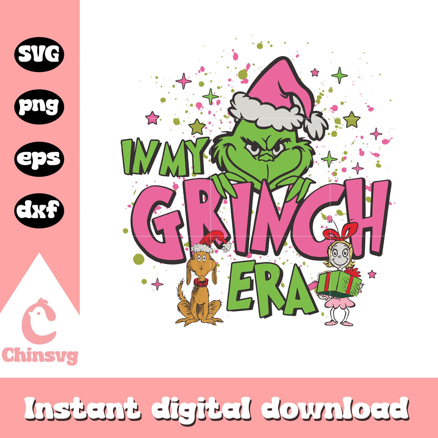 In my grinch era christmas design svg, grinch and friends svg