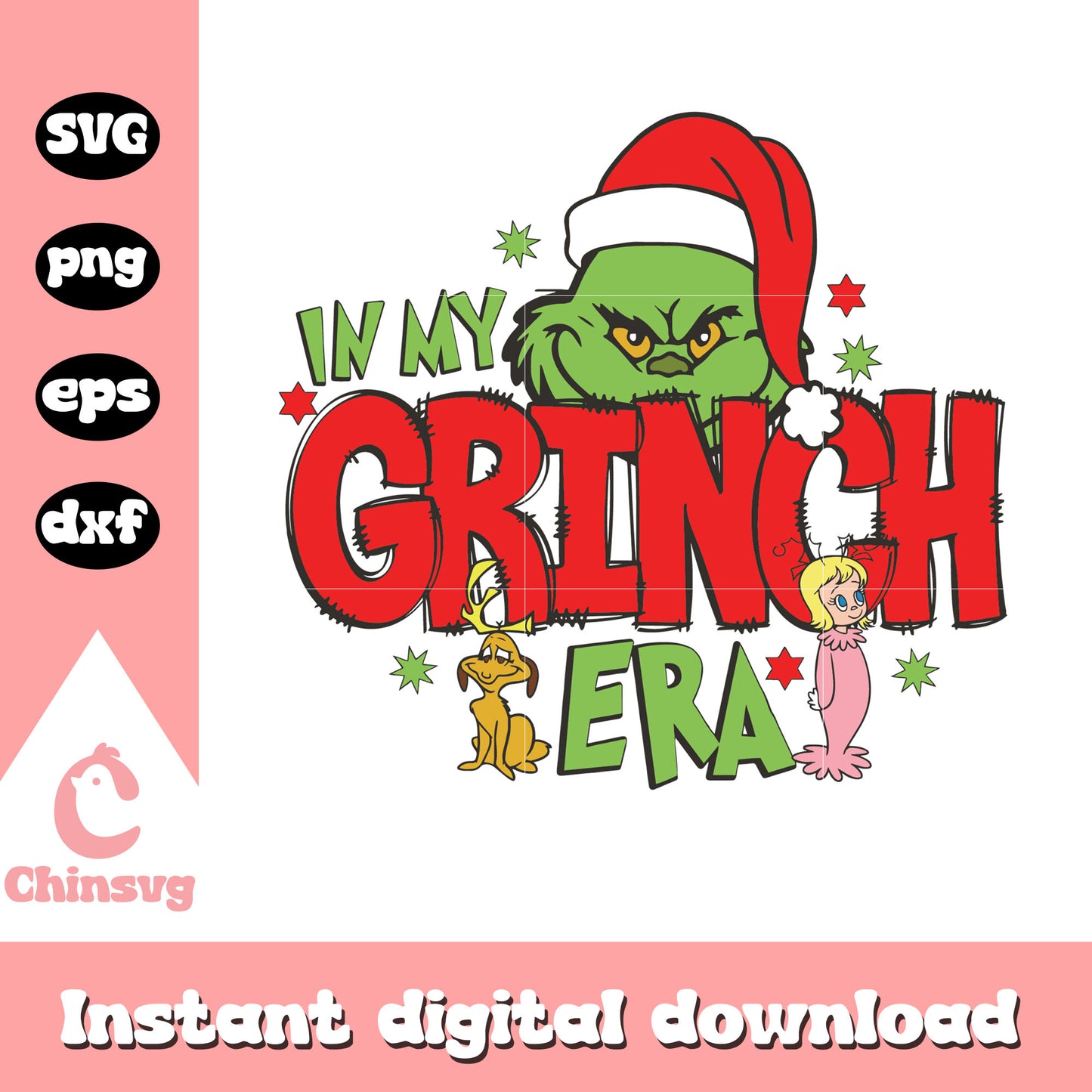 In my grinch era christmas friends svg, grinch cindy lou max svg