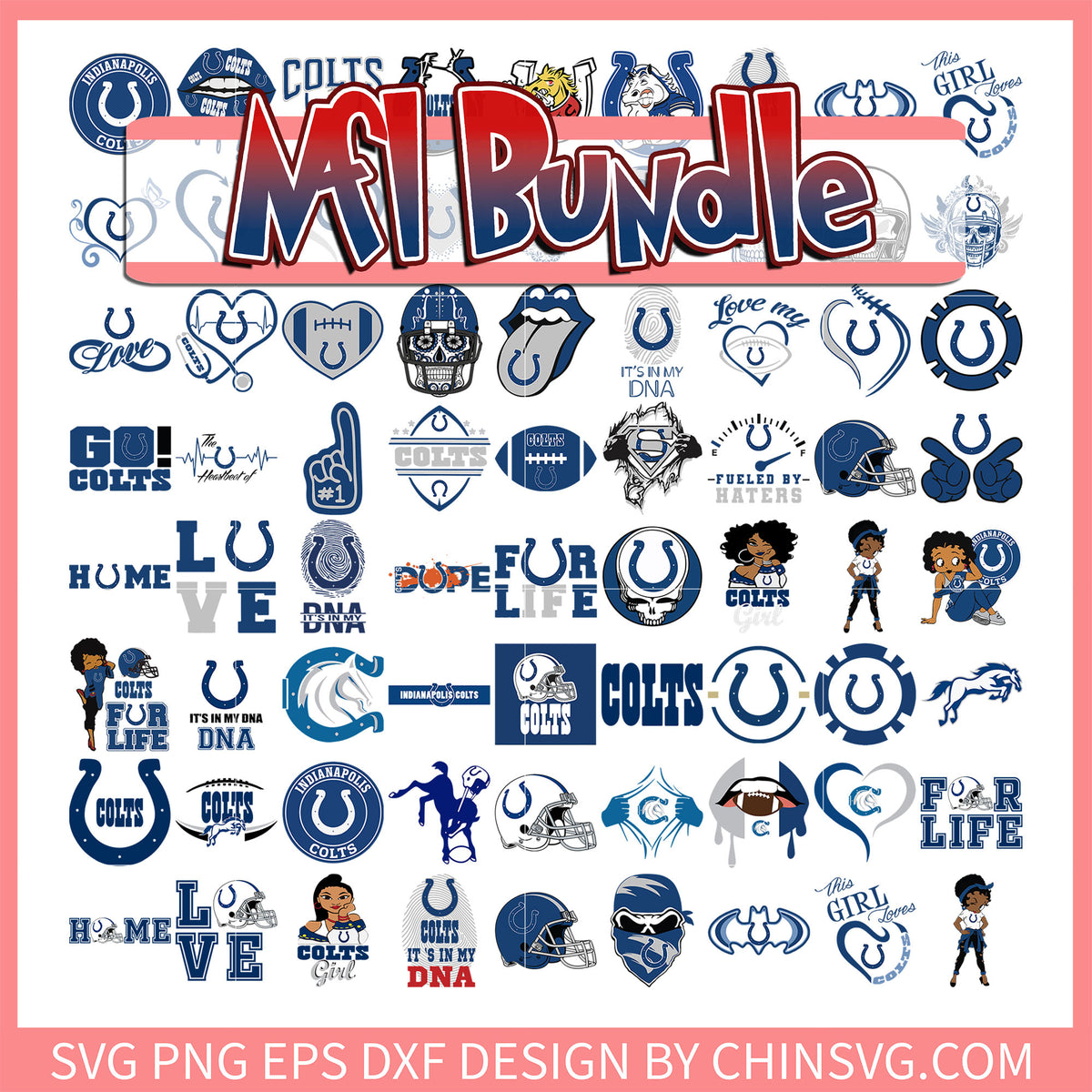 Indianapolis Colts team logo bundle svg, nfl draft svg