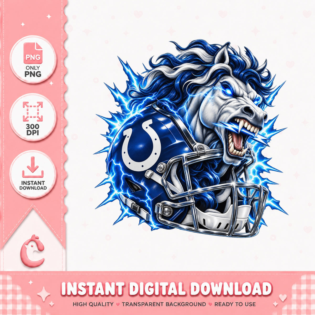 Indianapolis Colts Horse PNG, NFL Football Team, Instant Download PNG