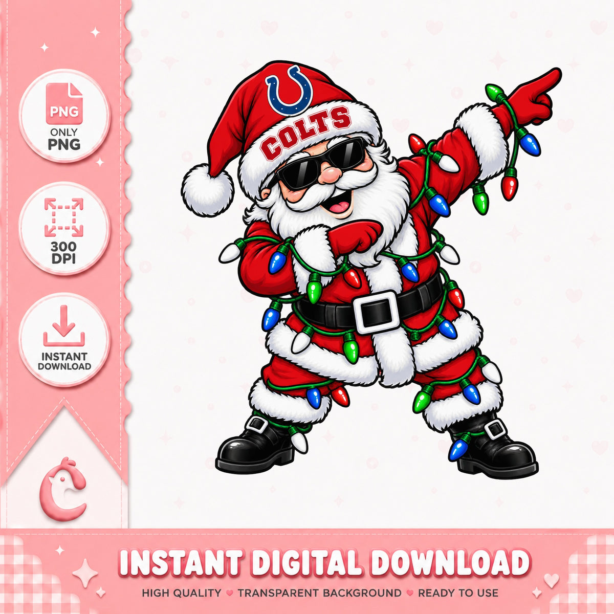 Indianapolis Colts Santa Claus PNG, Christmas Dabbing Santa, PNG