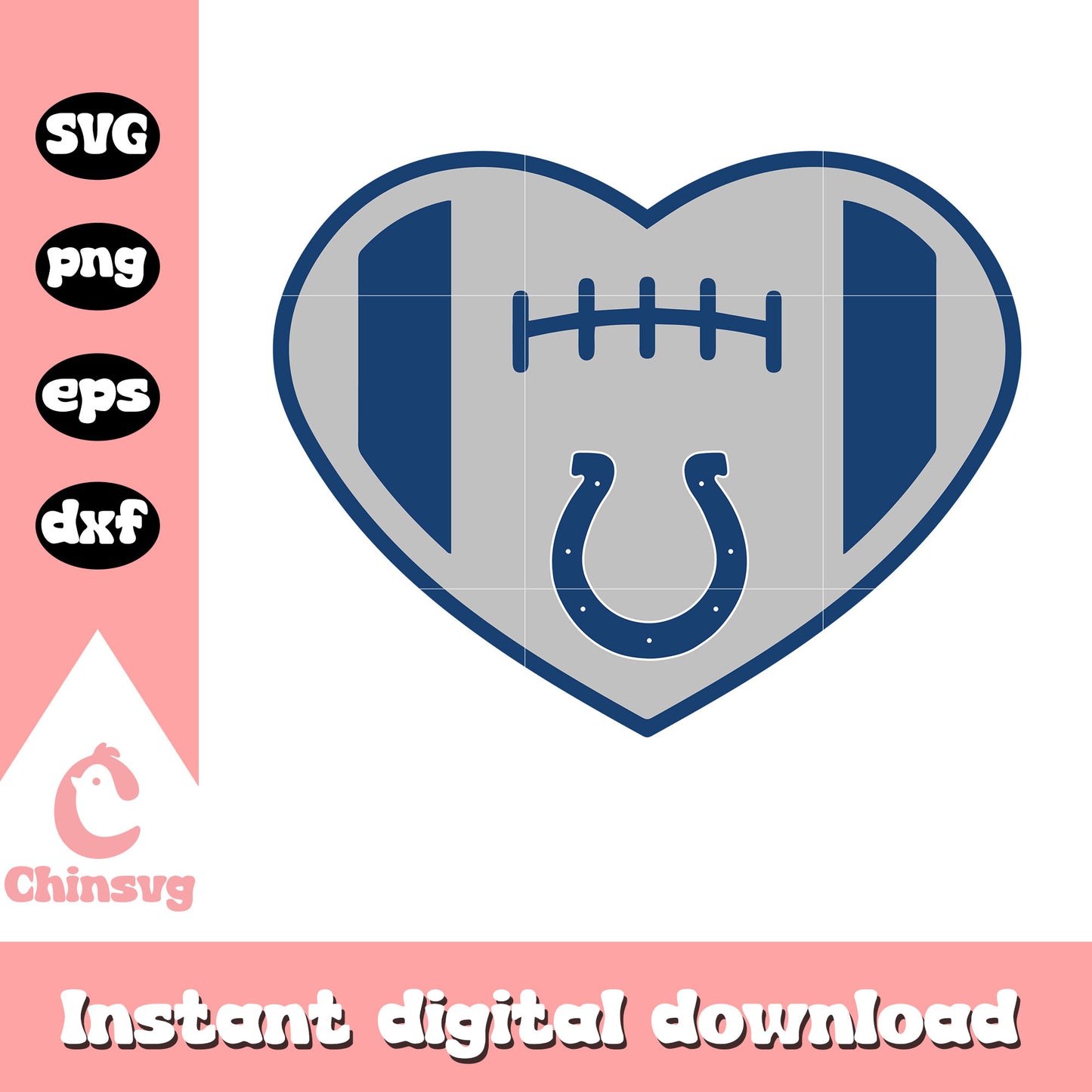Indianapolis colts heart shape logo svg, indianapolis colts team svg