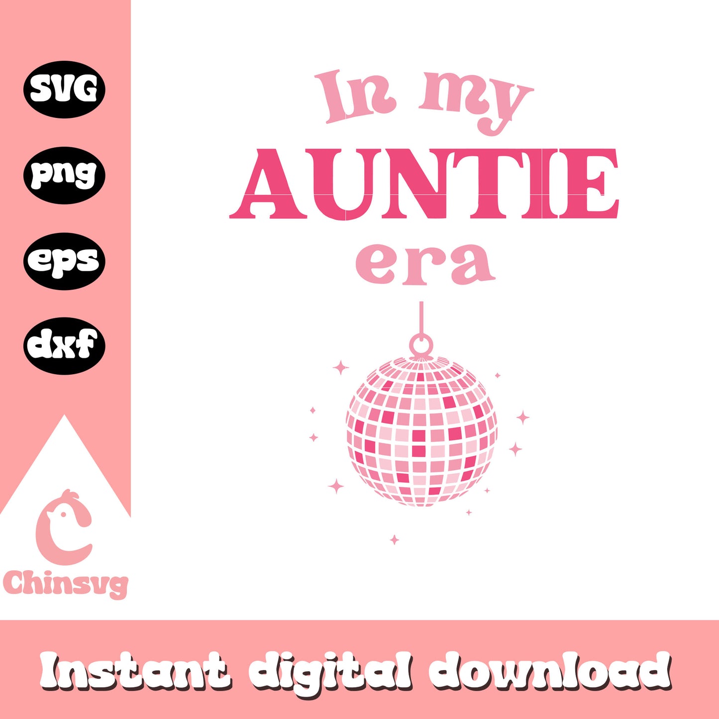 In my auntie era svg, pink disco ball svg, Taylor Swift svg