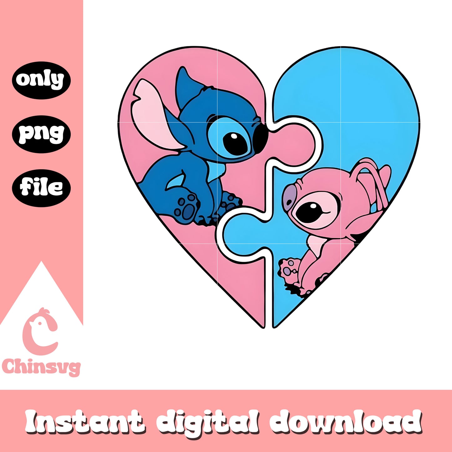 Insert couple cute valentine png, stitch valentines day png