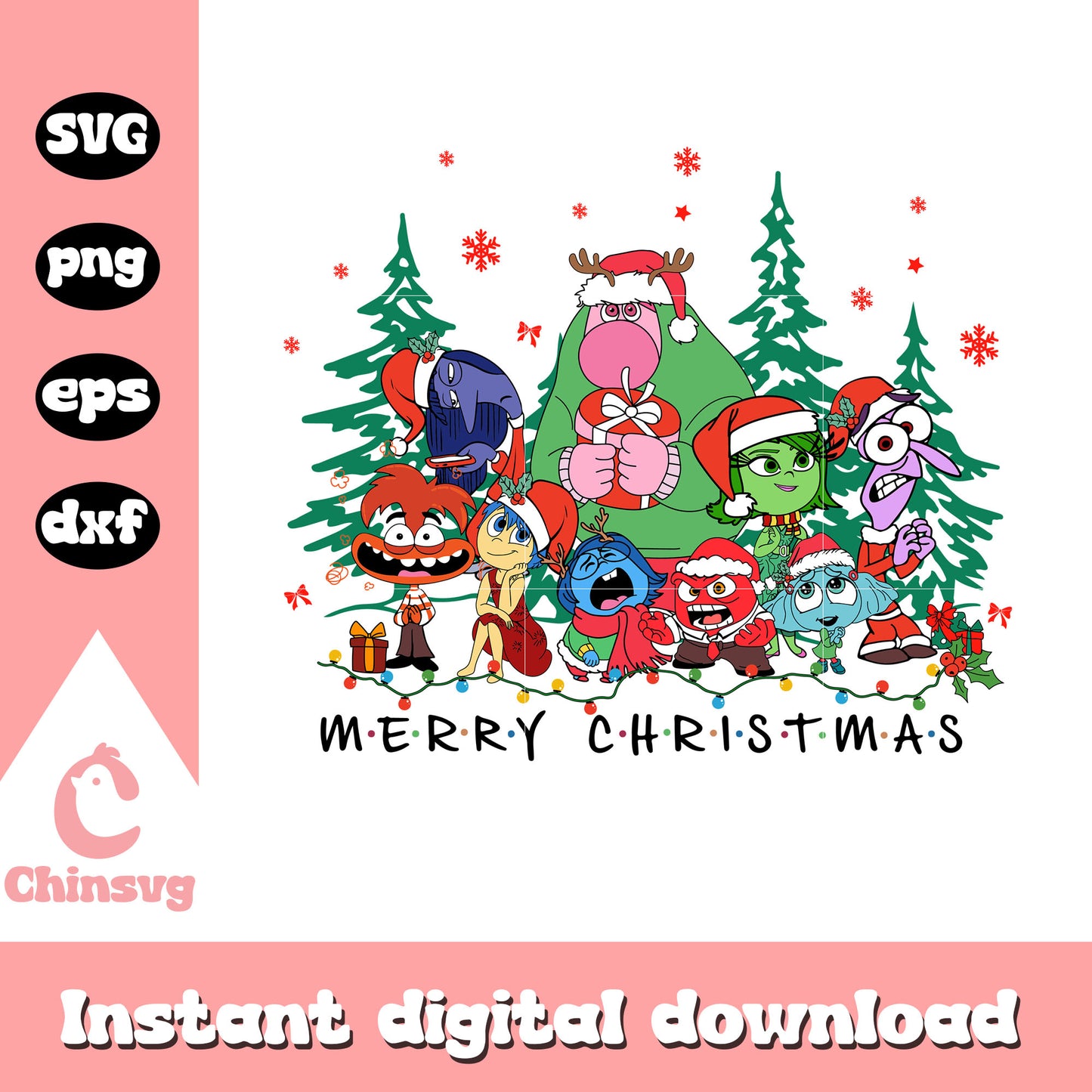 Inside out merry christmas svg, christmas background svg