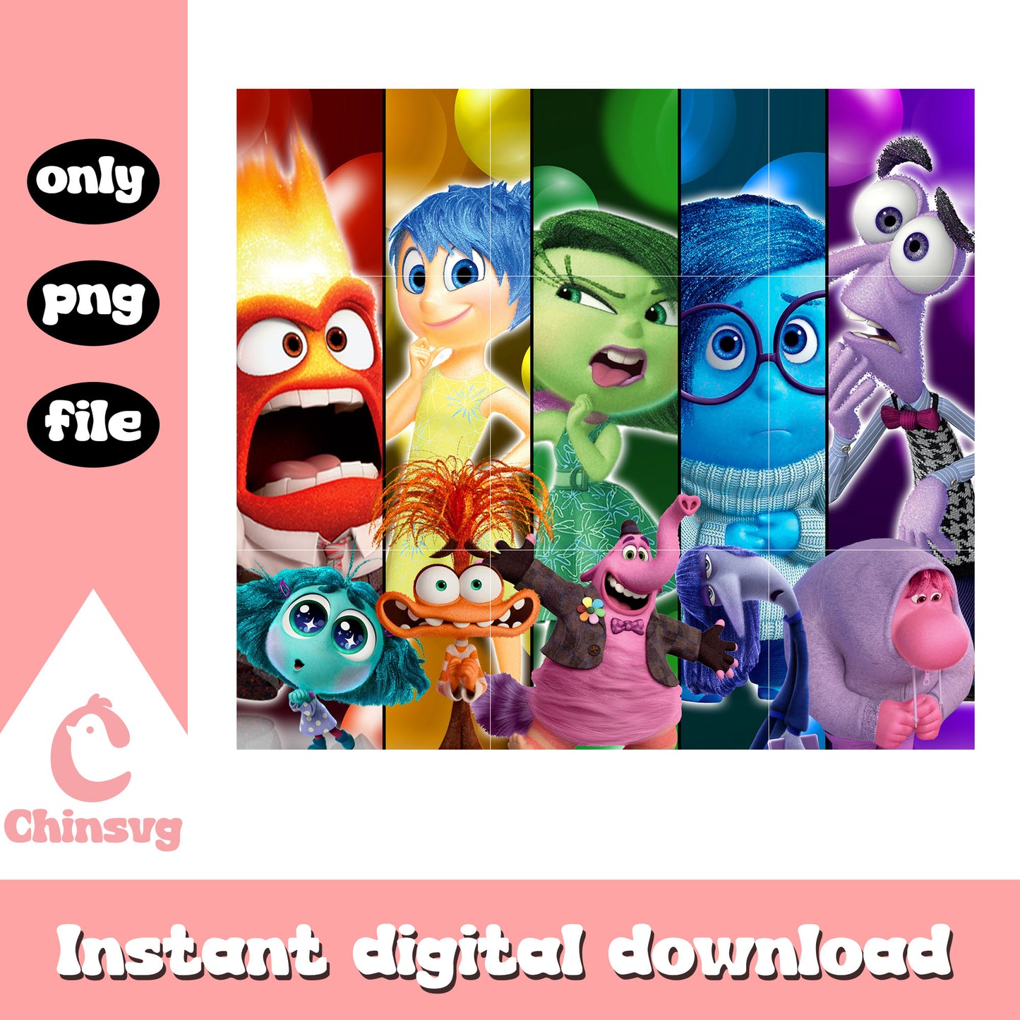 Inside out poster design tumbler png, movie inside out png