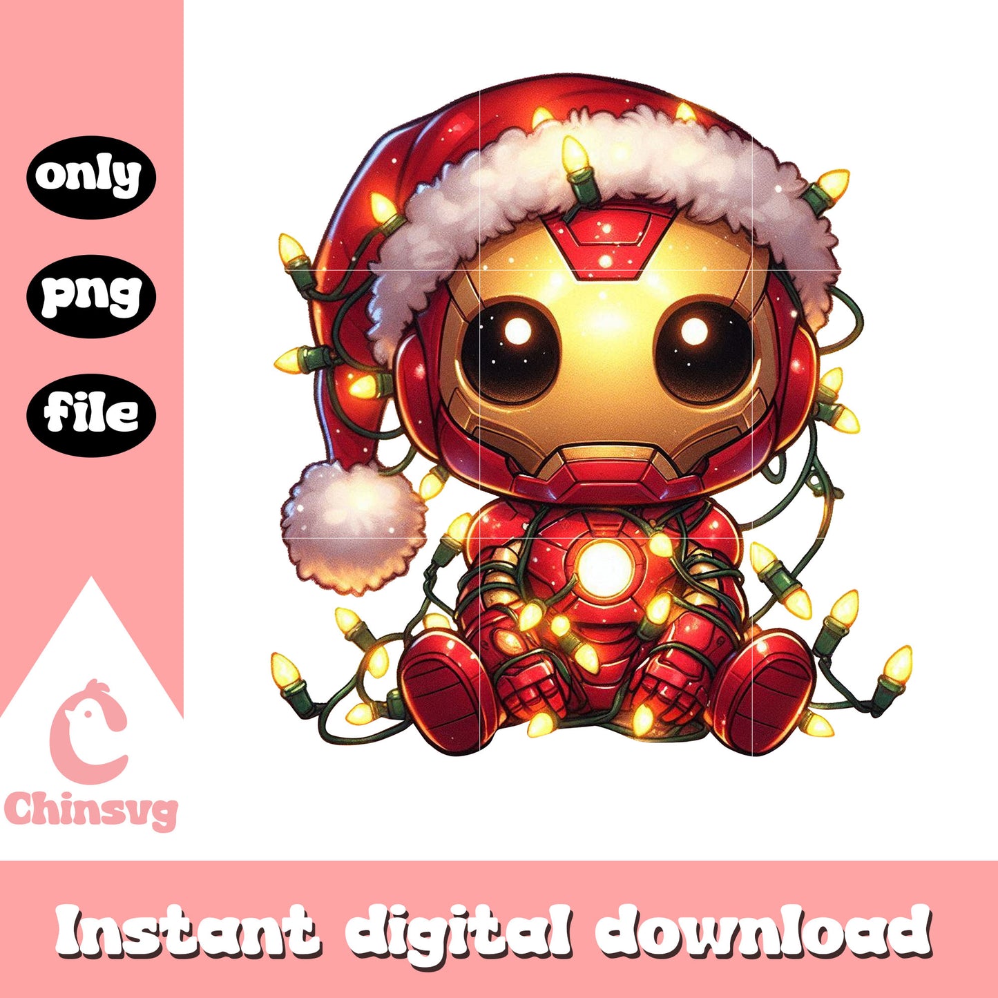 Iron man character christmas light png, the marvel png