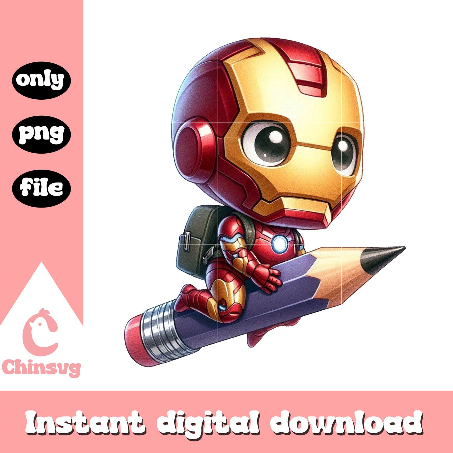 Iron man hero drive pencil go to school png, magic school bus png