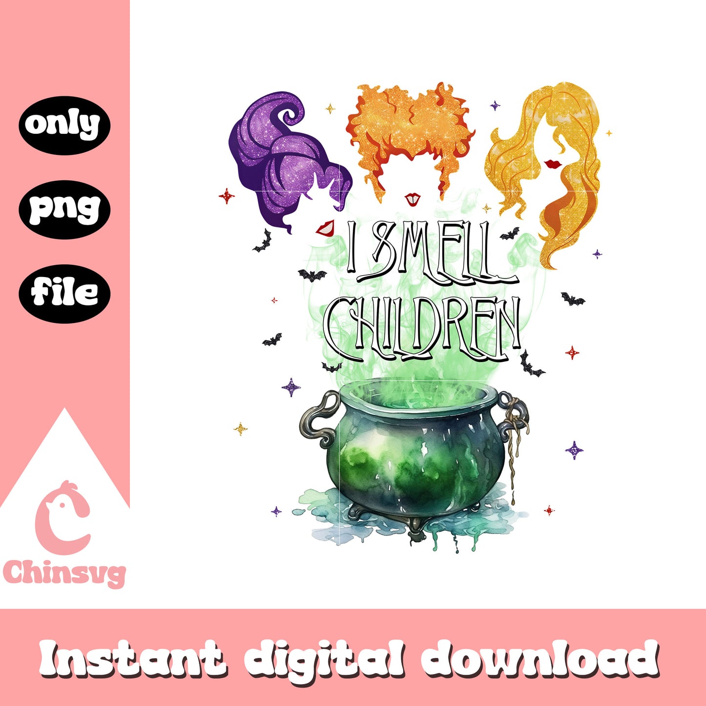 I smell children design png, sanderson sisters hair png