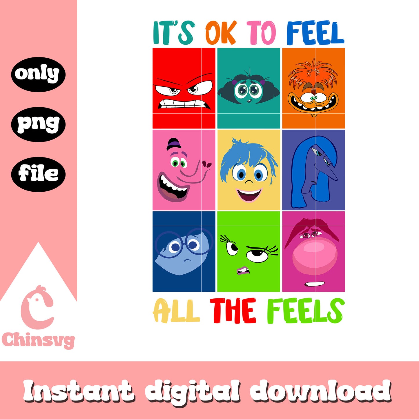 It's ok to feel all the feels png, inside out disney plus png