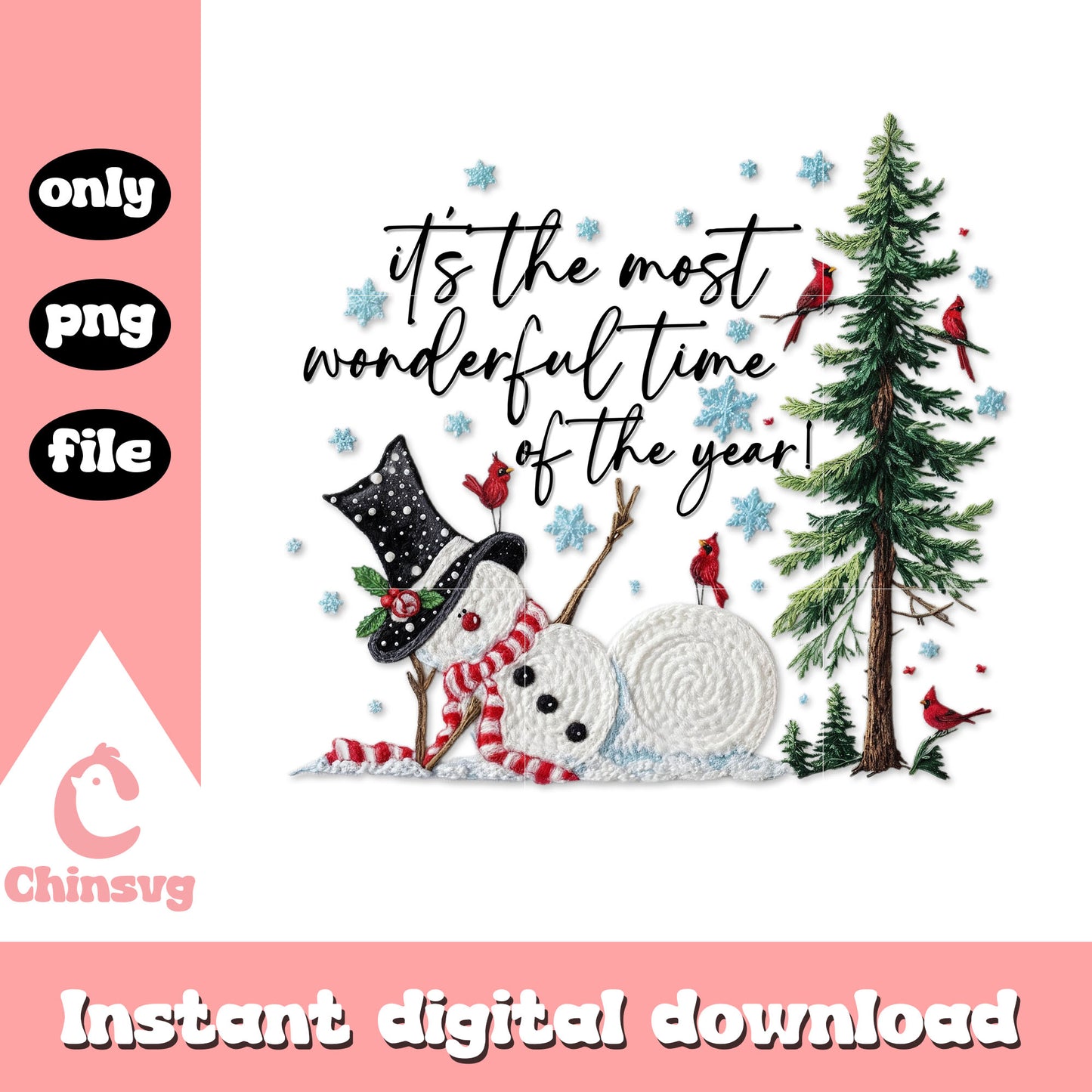 It's the most wonderful time of the year png, snow man png