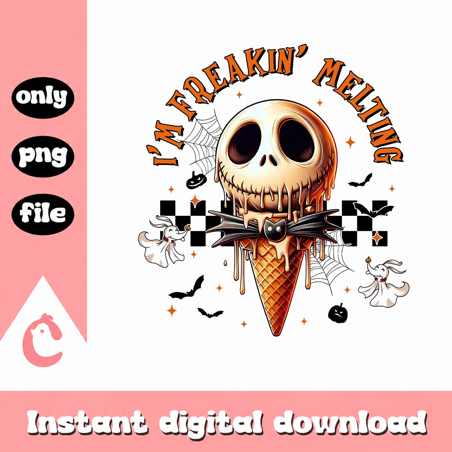 Jack Skellington Ice Cream Halloween PNG, Nightmare PNG, Spooky PNG