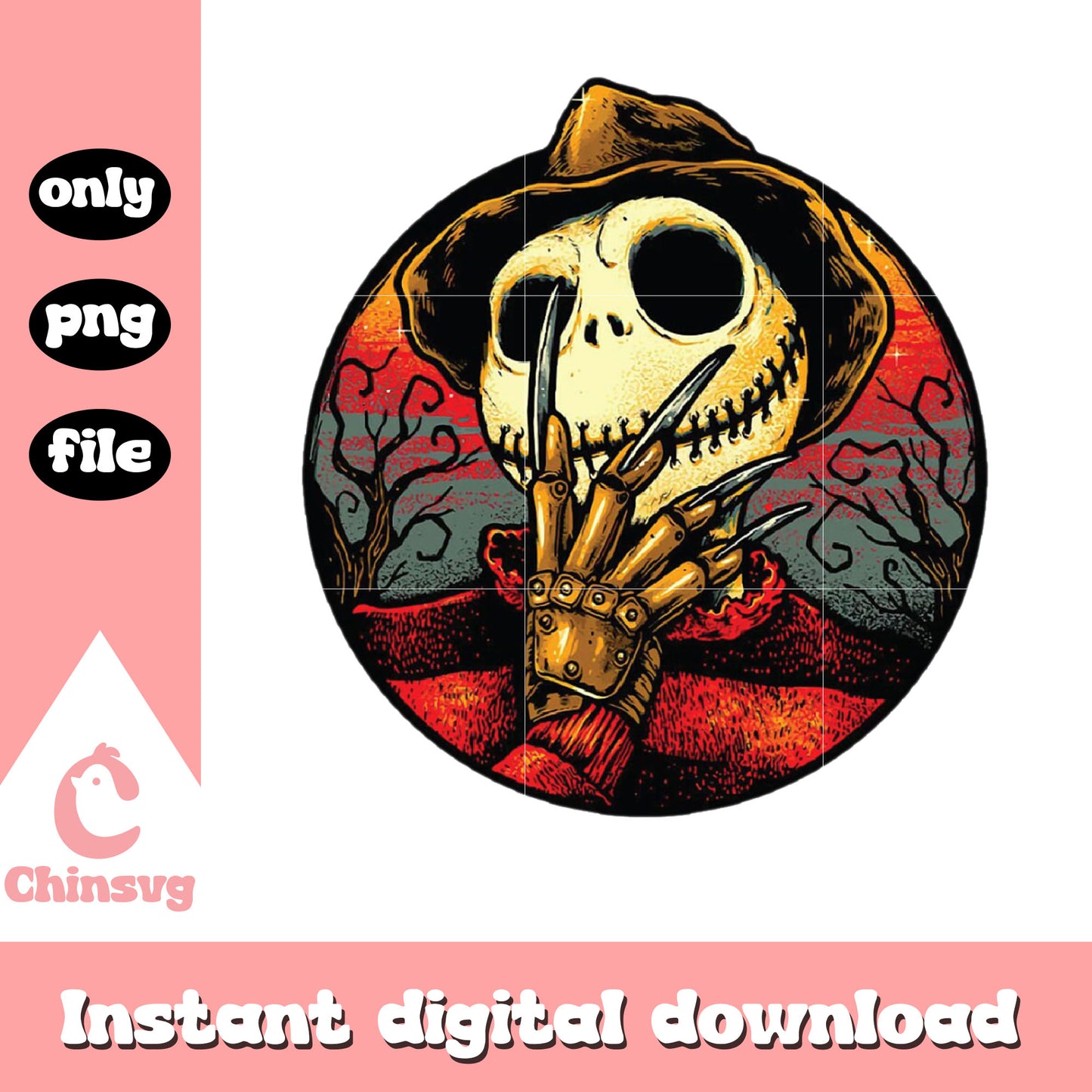 Jack freddy krueger character design png, halloween decoration png