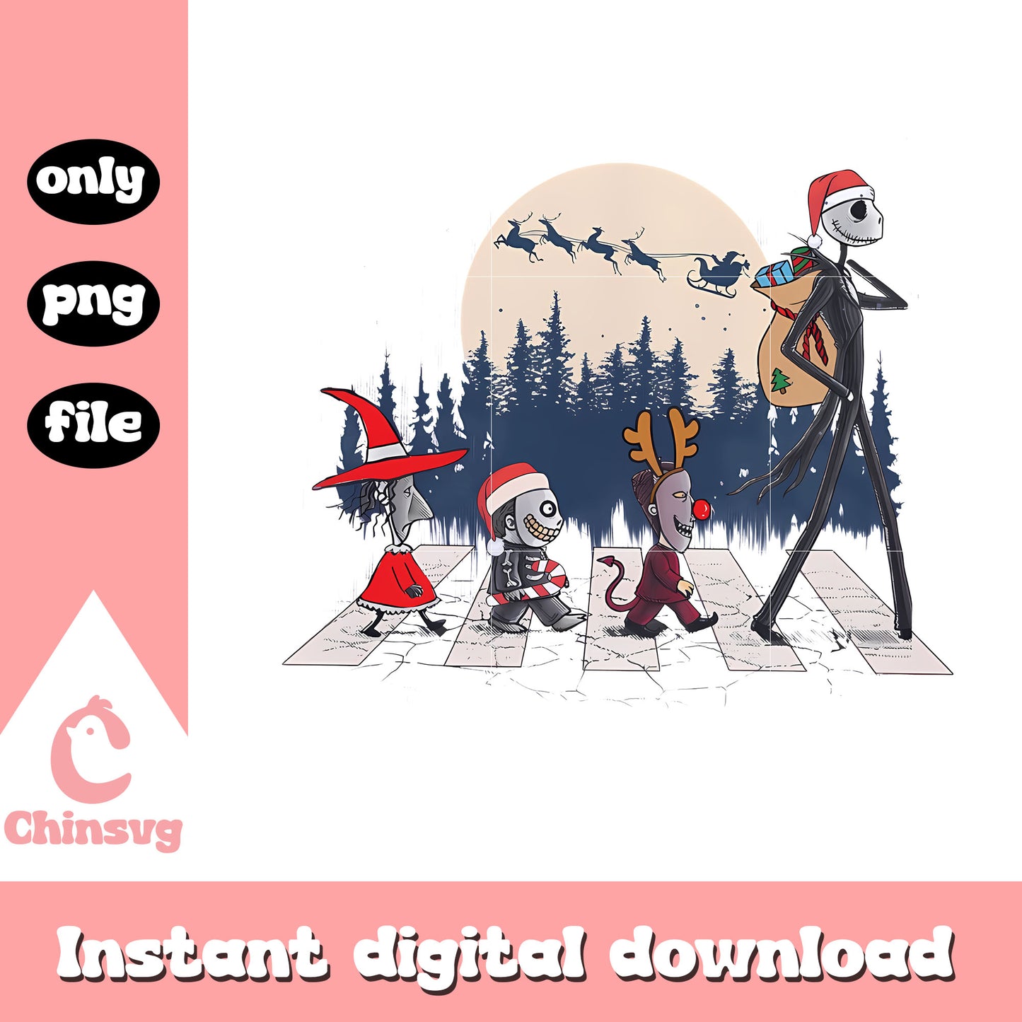 Jack lock shock barrel design png, night before christmas png